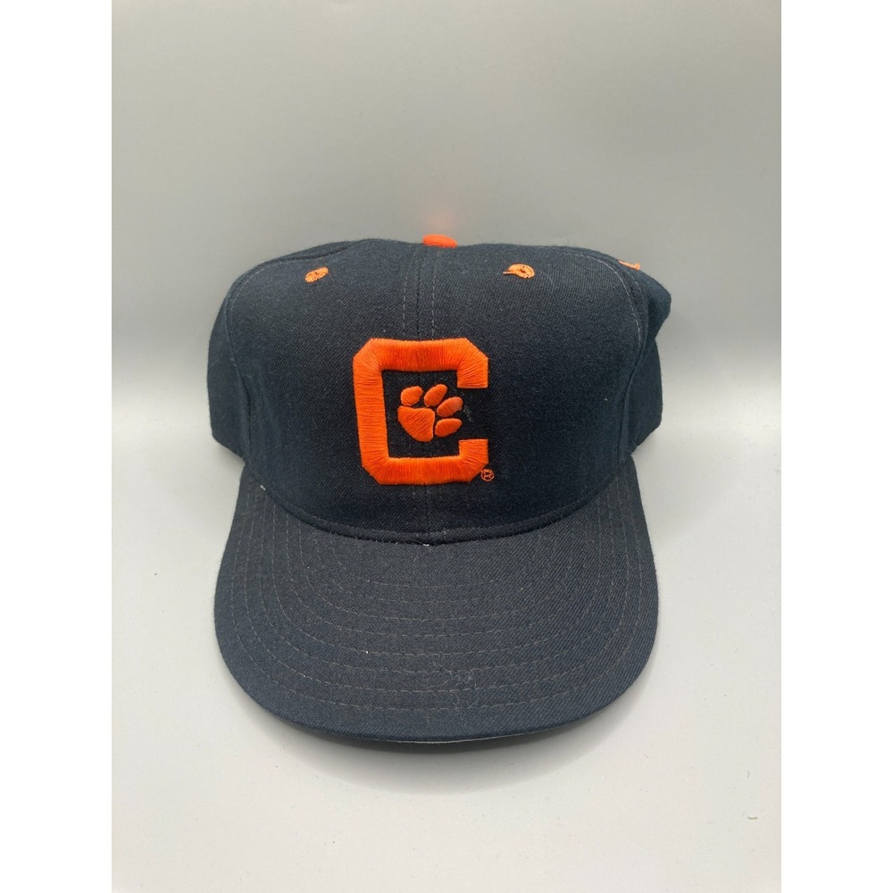 Vintage Clemson Tigers New Era Pro Model Fitted Hat 7 3/8 NCAA Black Orange USA
